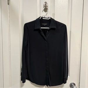 Banana Republic Black Modal Button Blouse Size S